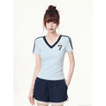Short Sleeve T-Shirt for Women,  Unique Lace Splicing Casual Top