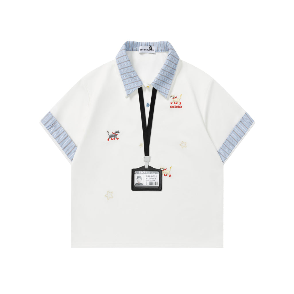 fake two-piece short sleeve