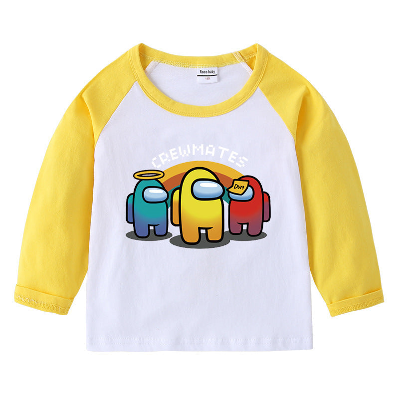 Children's T-shirt with round neck and long sleeved base