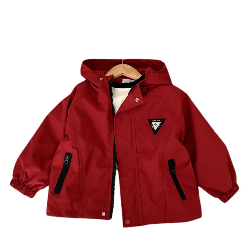 Baby girl's top children's hooded clothes and assault suit