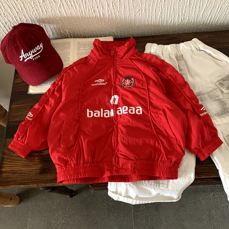 Sports jacket jacket with children's baby letter print