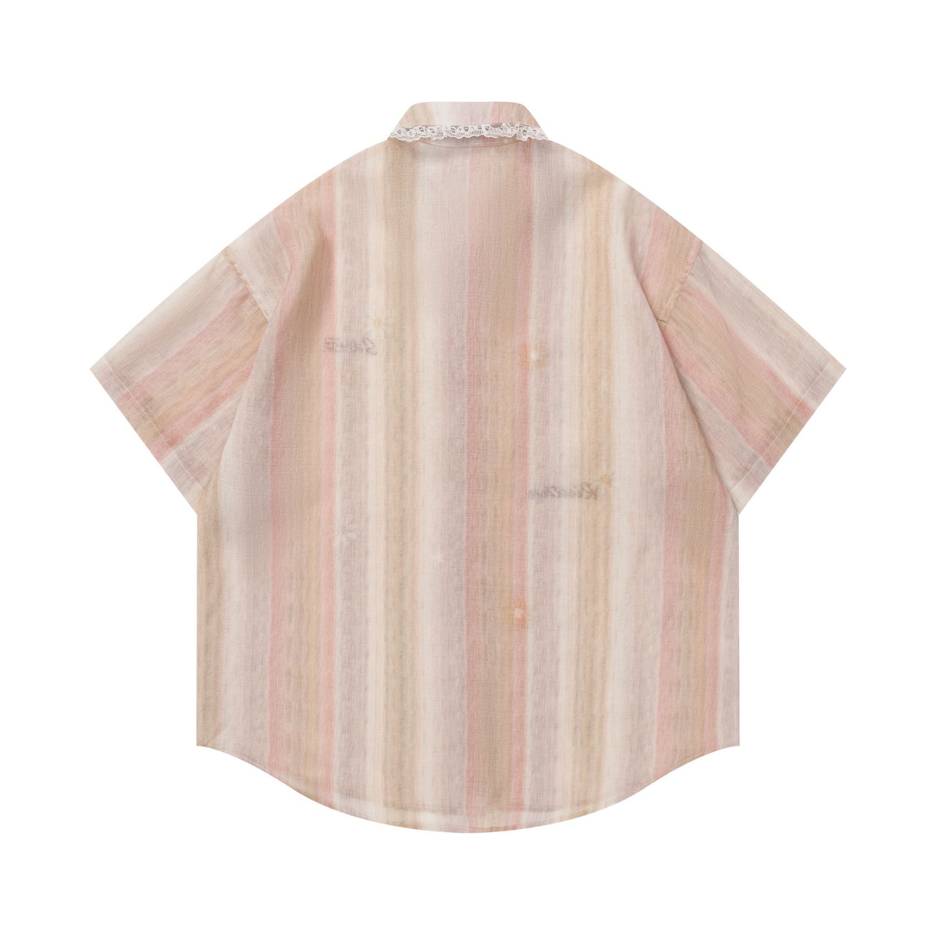 Embroidered gradient short sleeved shirt
