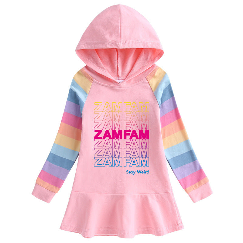 Cartoon Rainbow Girls' Dress for Children