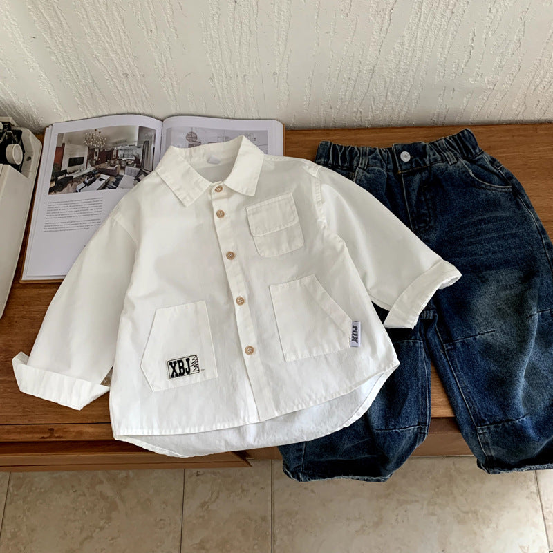 Versatile tops college style children's clothing