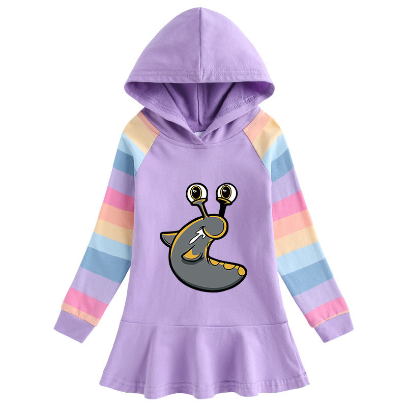 Cotton Cartoon Rainbow Girls' Dress