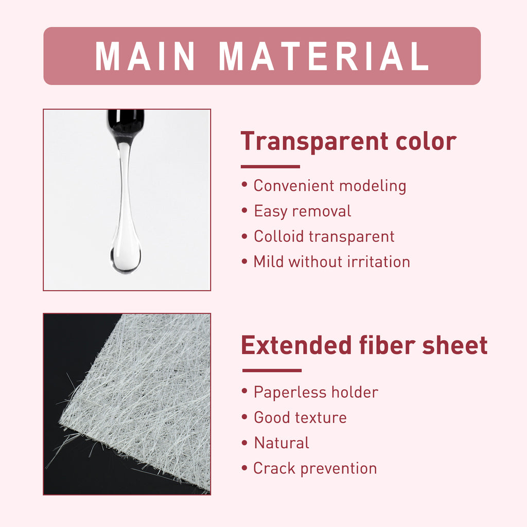 Jaysuing Fiber Extension Gel (20ml) Nail Anti-Crack Nail Art Nail Light Therapy Extension Gel Burst Nail Gel