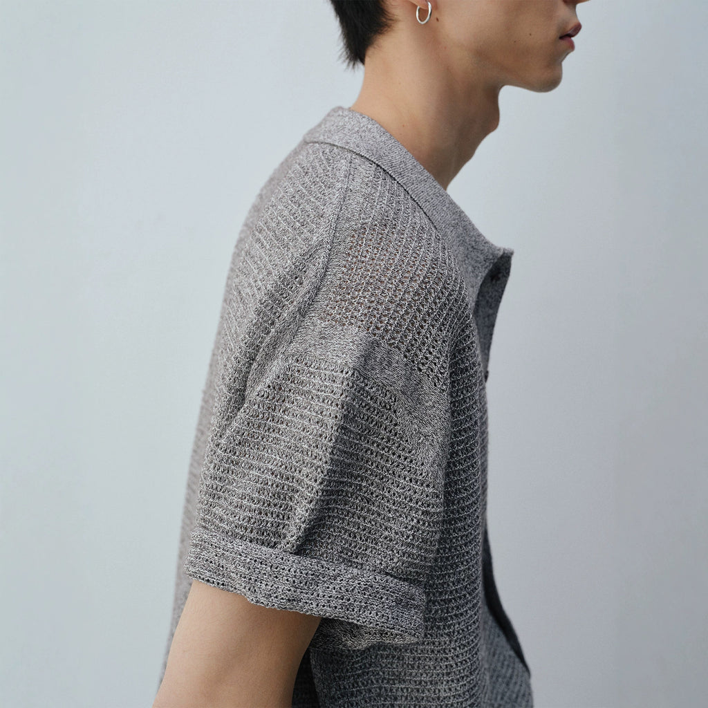 Classic Knit Short Sleeve Shirt for Men