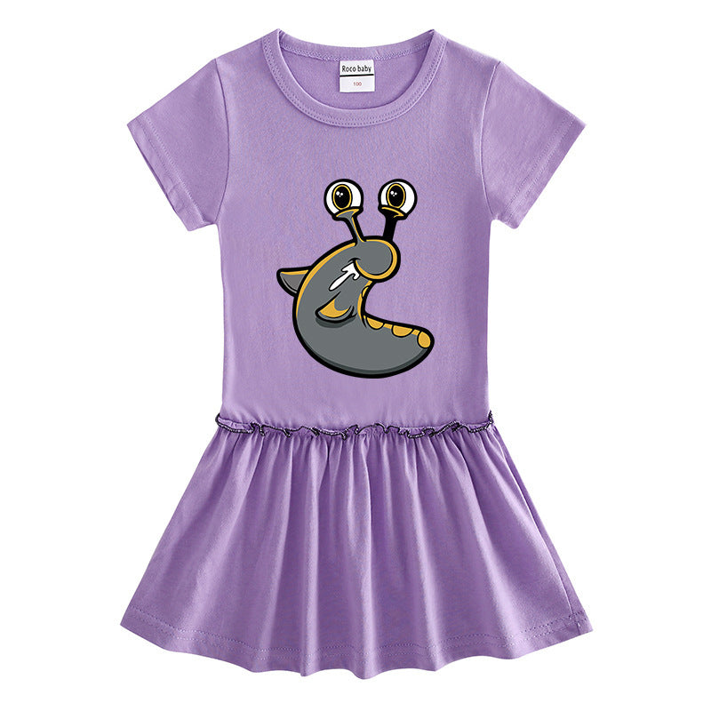 Children's short sleeved dress made of cotton