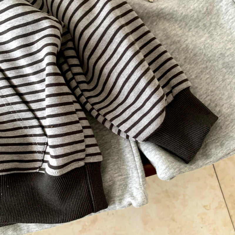 Children's baby girl striped casual top pullover