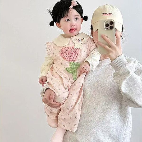 Cute Baby Girl Overalls Set, Sweet and Stylish Two-Piece