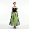 Frozen Anna Princess Dress Coronation Gown Anime Cosplay Costume Cartoon Autumn