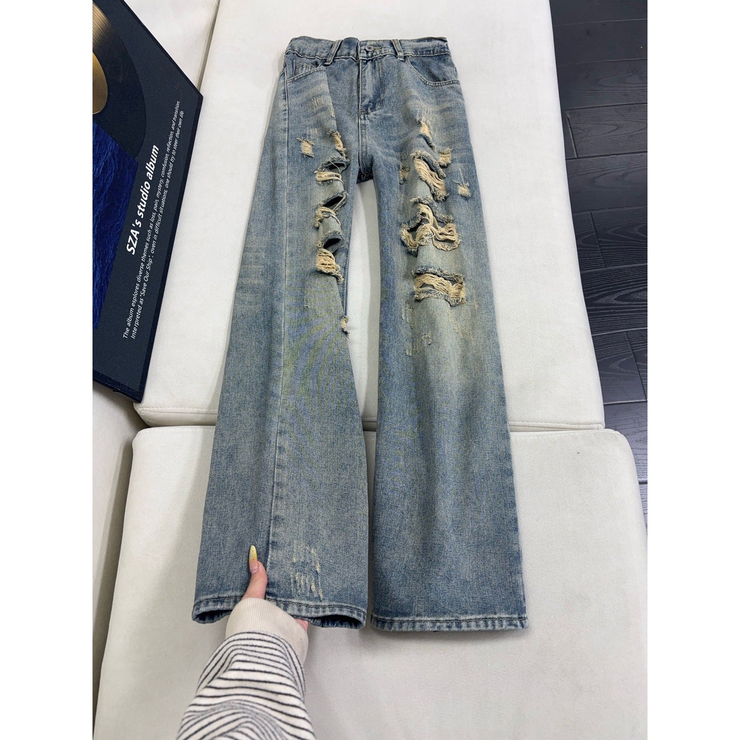 Jeans Men's Straight Leg Slim Fit Slightly Pants Trendy