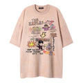 Cartoon graffiti printed short sleeved shirt