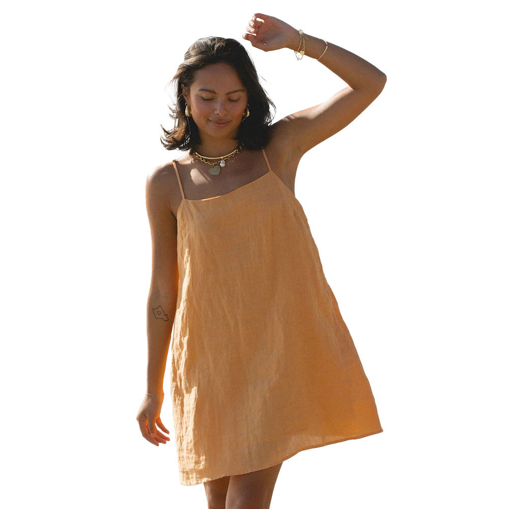 Sleeveless camisole short dress