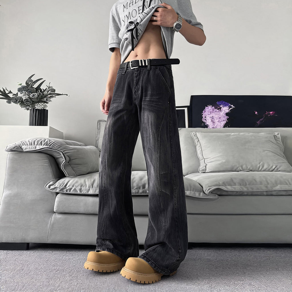 Street Style Slim Fit Straight Leg Jeans for Men
