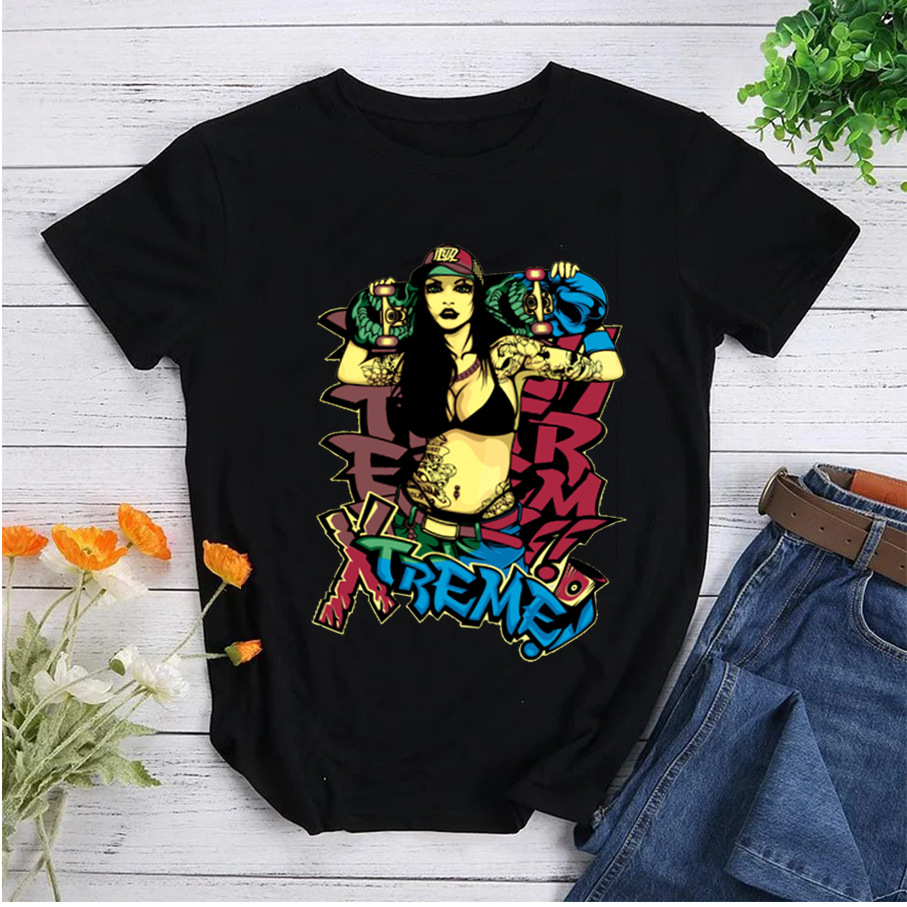 Fashion Women's Printed Round Neck Pullover T-Shirt