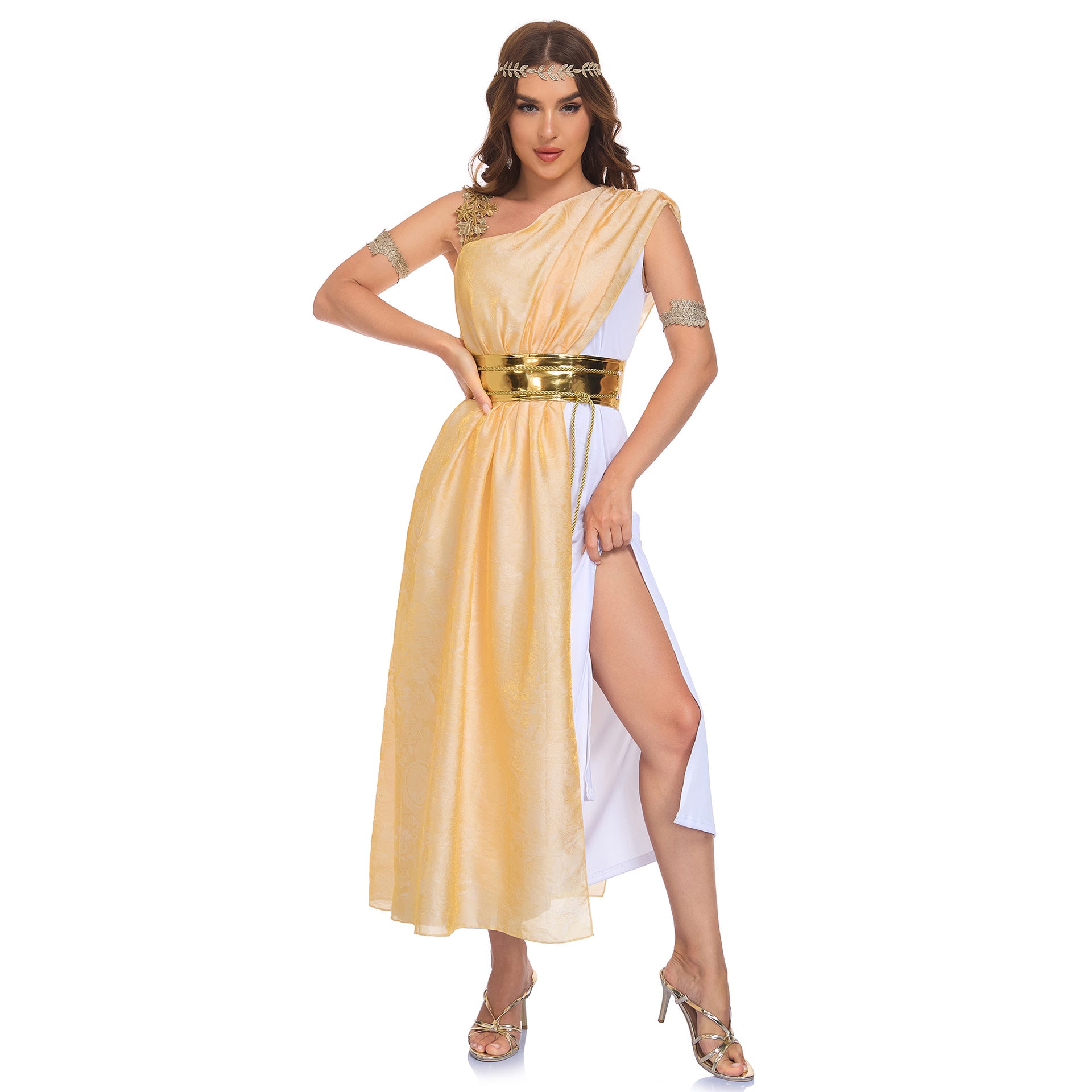 Medieval Athena Greek Goddess Costume Halloween Cleopatra Cosplay Party Stage Performance Dress