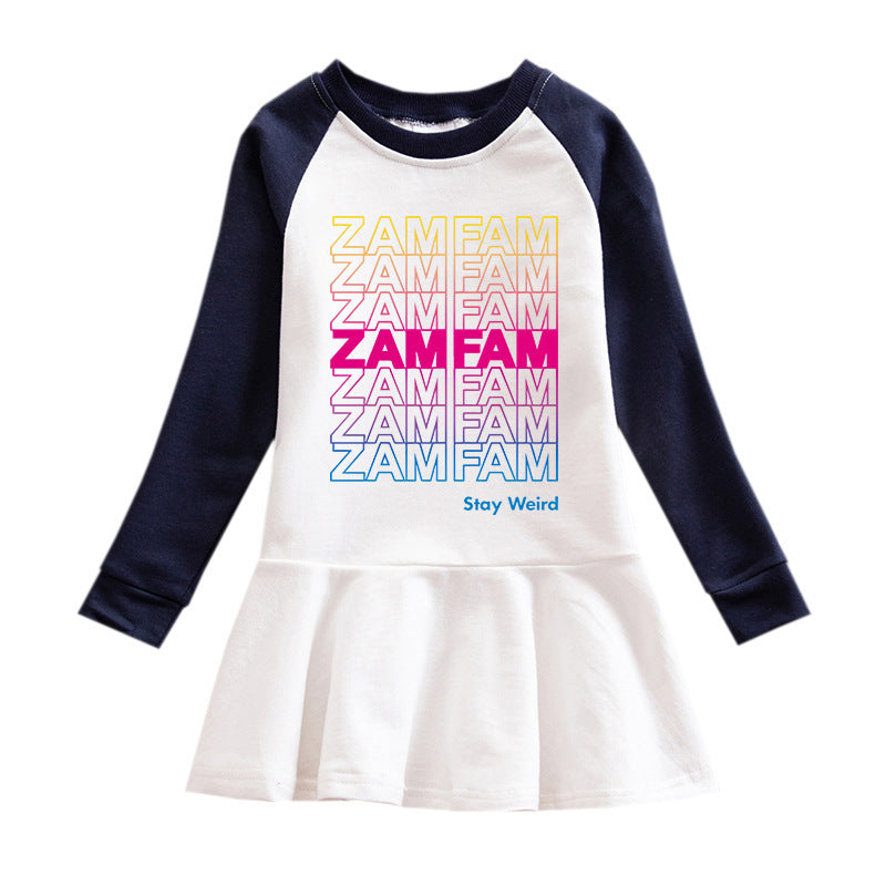 Cartoon hoodie girl dress