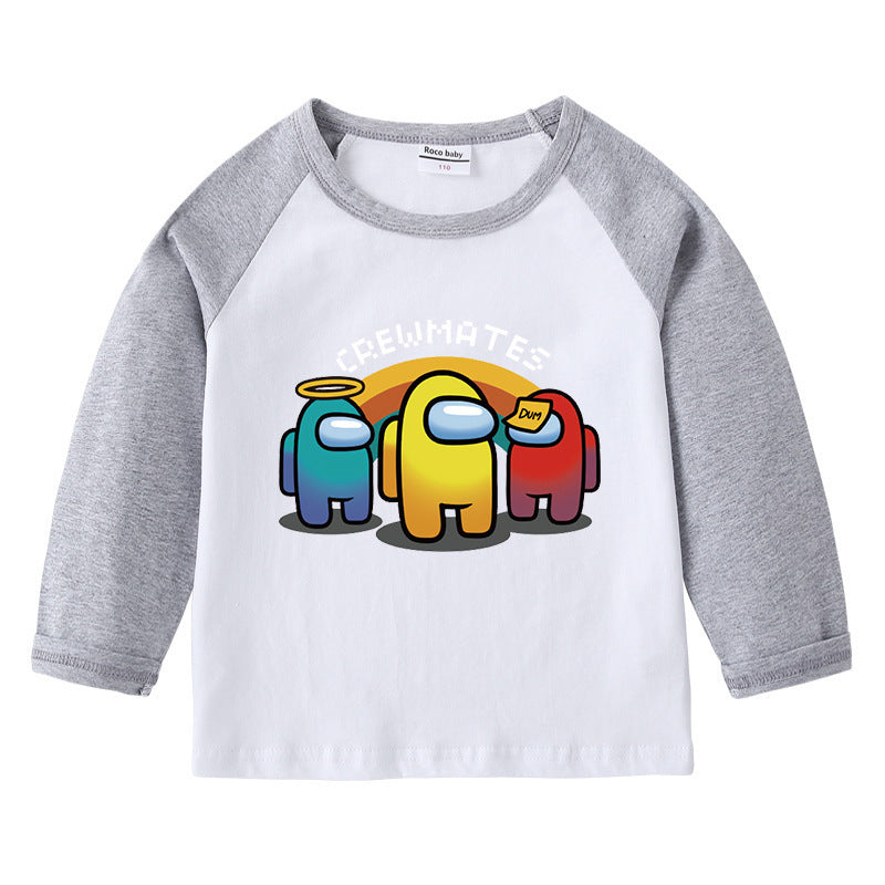 Children's T-shirt with round neck and long sleeved base