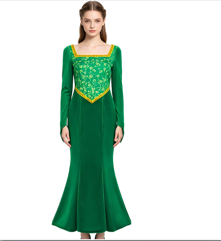Monster Slayer Princess Fiona Cosplay Costume Halloween Performance Dress Princess Fiona Long Dress