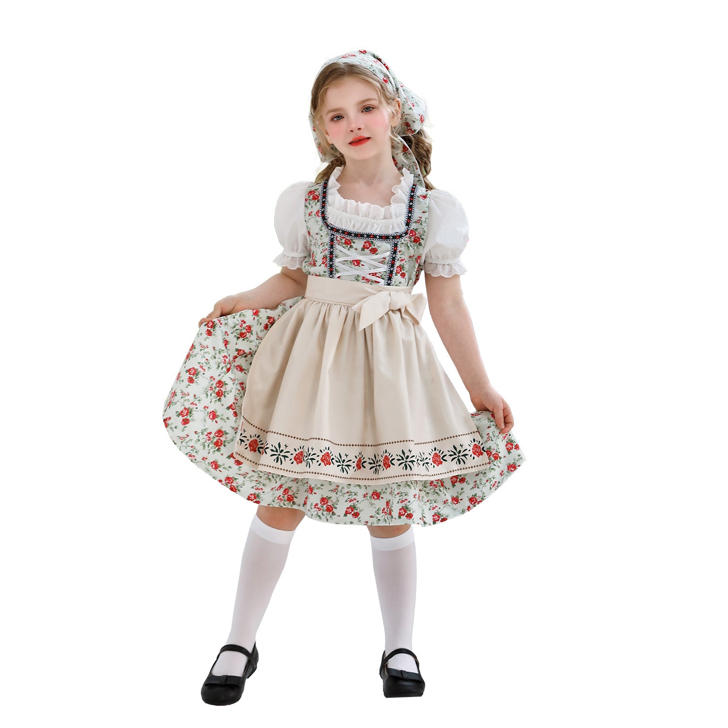 Rural Colonial Children's Clothing Beer Festival Maid Style Cottage Girl Lolita Farm Dirndl Dress