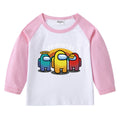 Children's T-shirt with round neck and long sleeved base