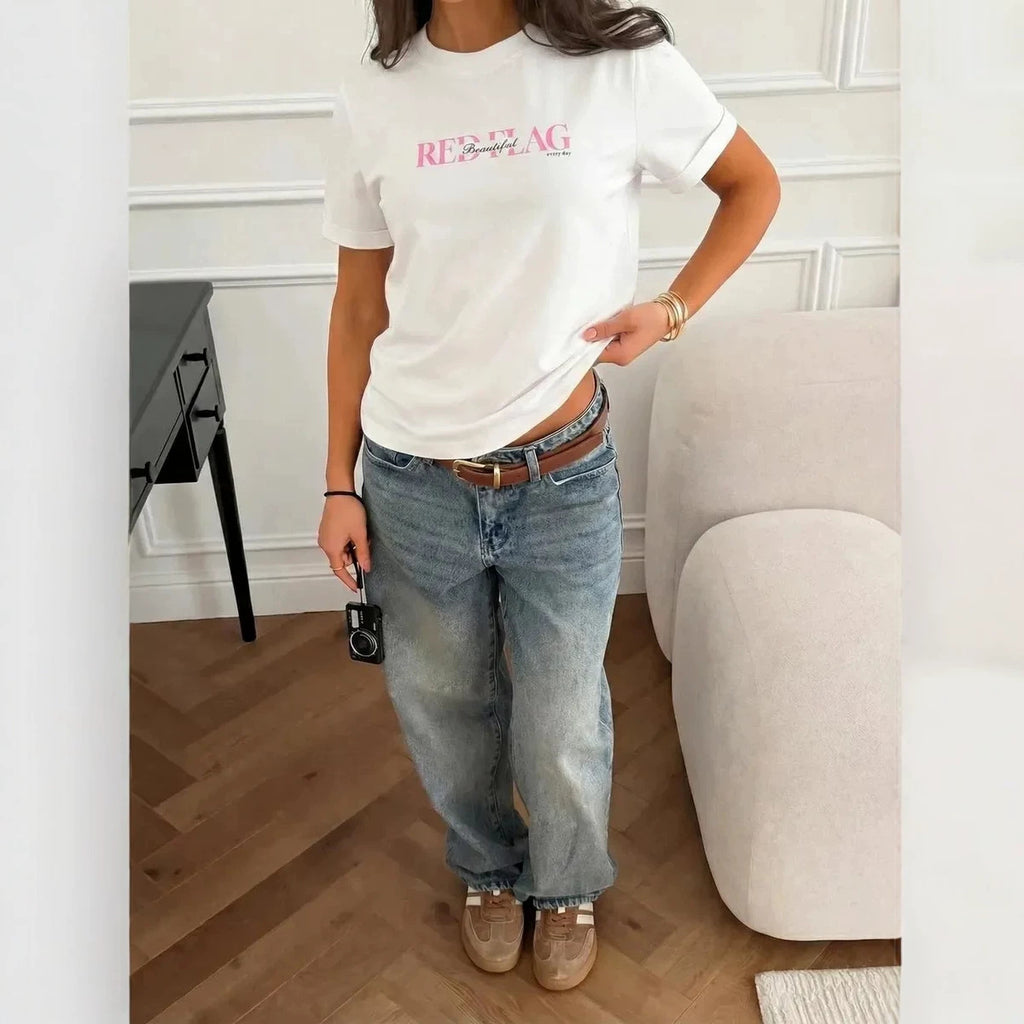 Loose round neck top for women