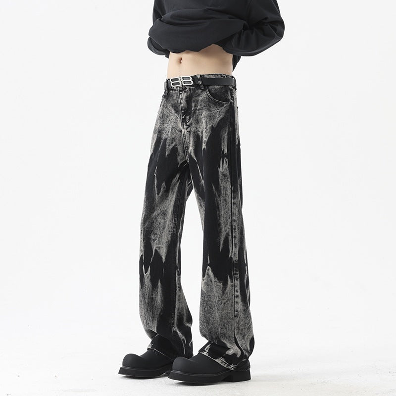 Vibe Style Gradient Black Denim Pants Men