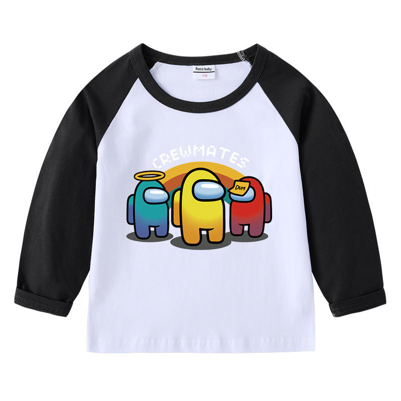 Children's T-shirt with round neck and long sleeved base