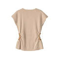Sleeveless round neck side hollowed out decorative top