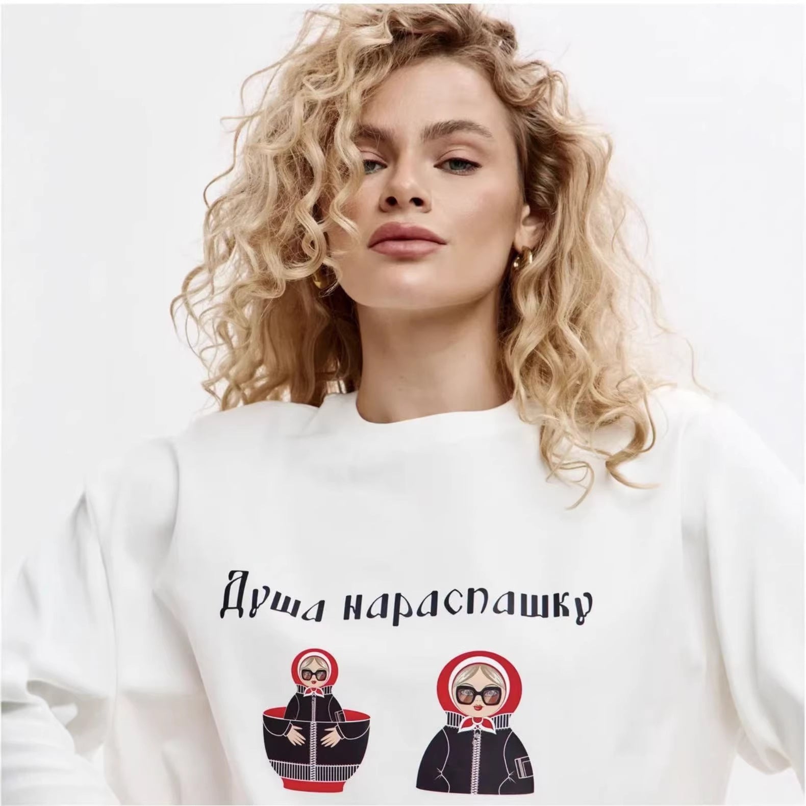 Anime printed loose T-shirt top