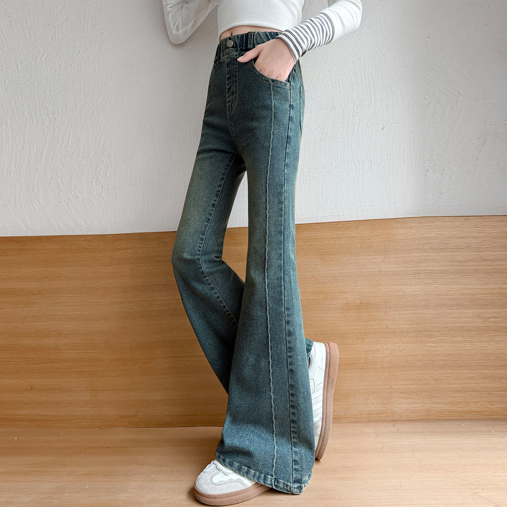 Charming Girls' Flared Jeans Pants