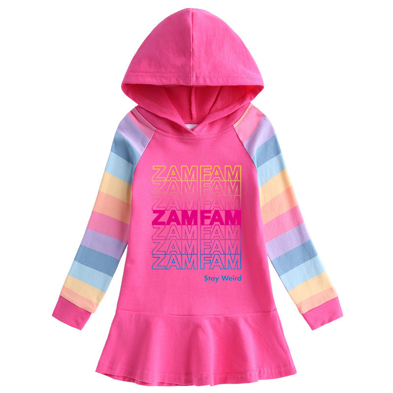 Cartoon Rainbow Girls' Dress for Children