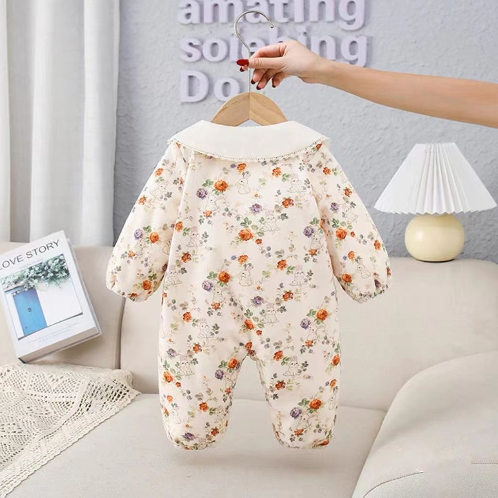 Girl Baby Birthday Dress Fleece-Lined Warm Cute