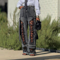 Hiphop Street Style Ripped Tie-Detail Cargo Jeans