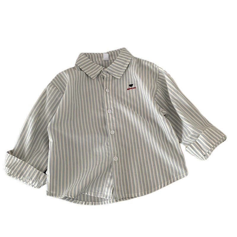 Children's striped shirt versatile top jacket