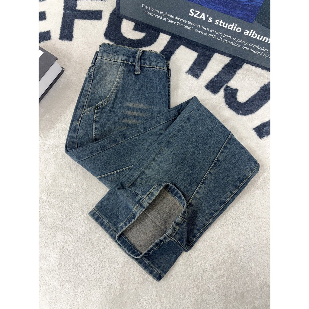 knife-cut wide-leg pants for men
