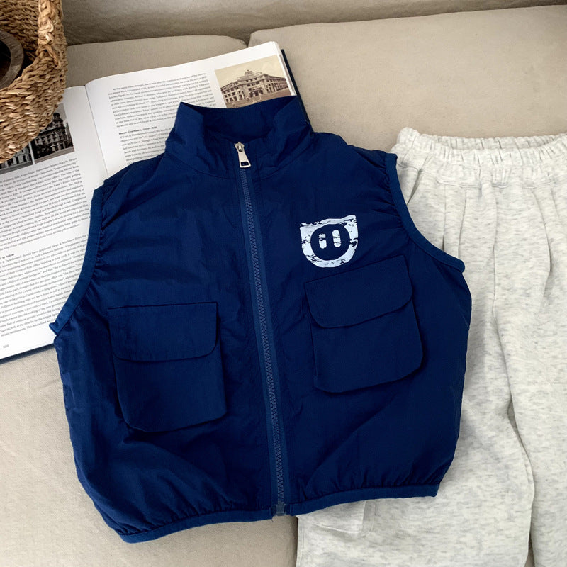 Spring and Autumn Boys' Versatile Outdoor Tank Top Coat