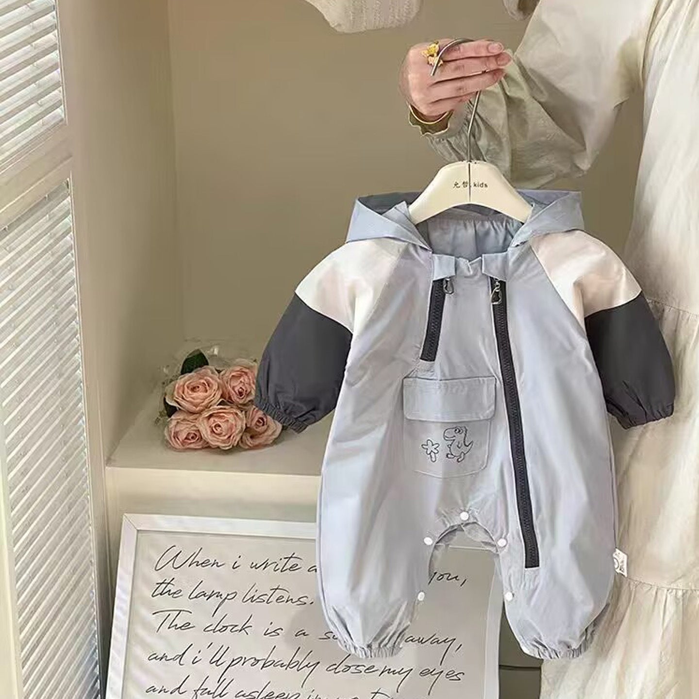 Onesie Baby Cute Stylish Double-Layer Hooded Jumpsuit
