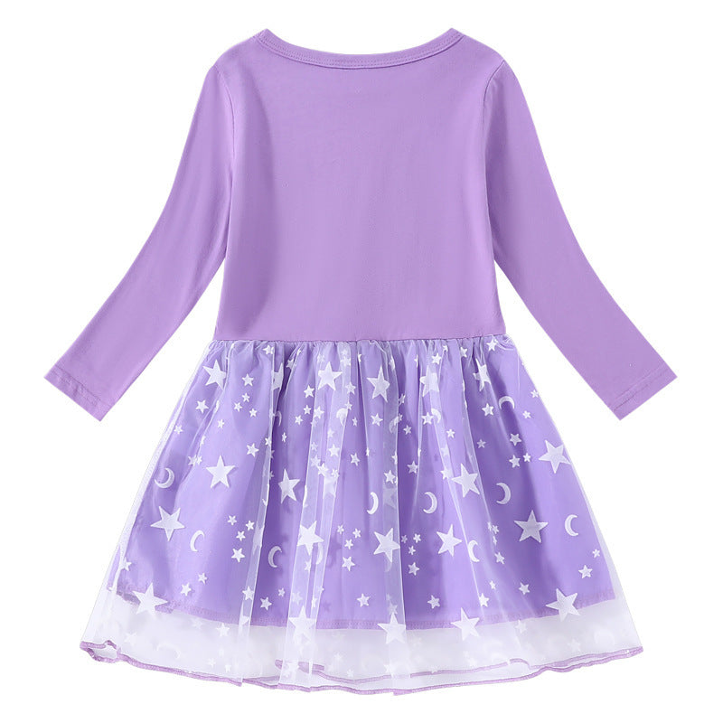 Girls' dress with cotton print