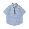 Dog Embroidered Tie Short Sleeve