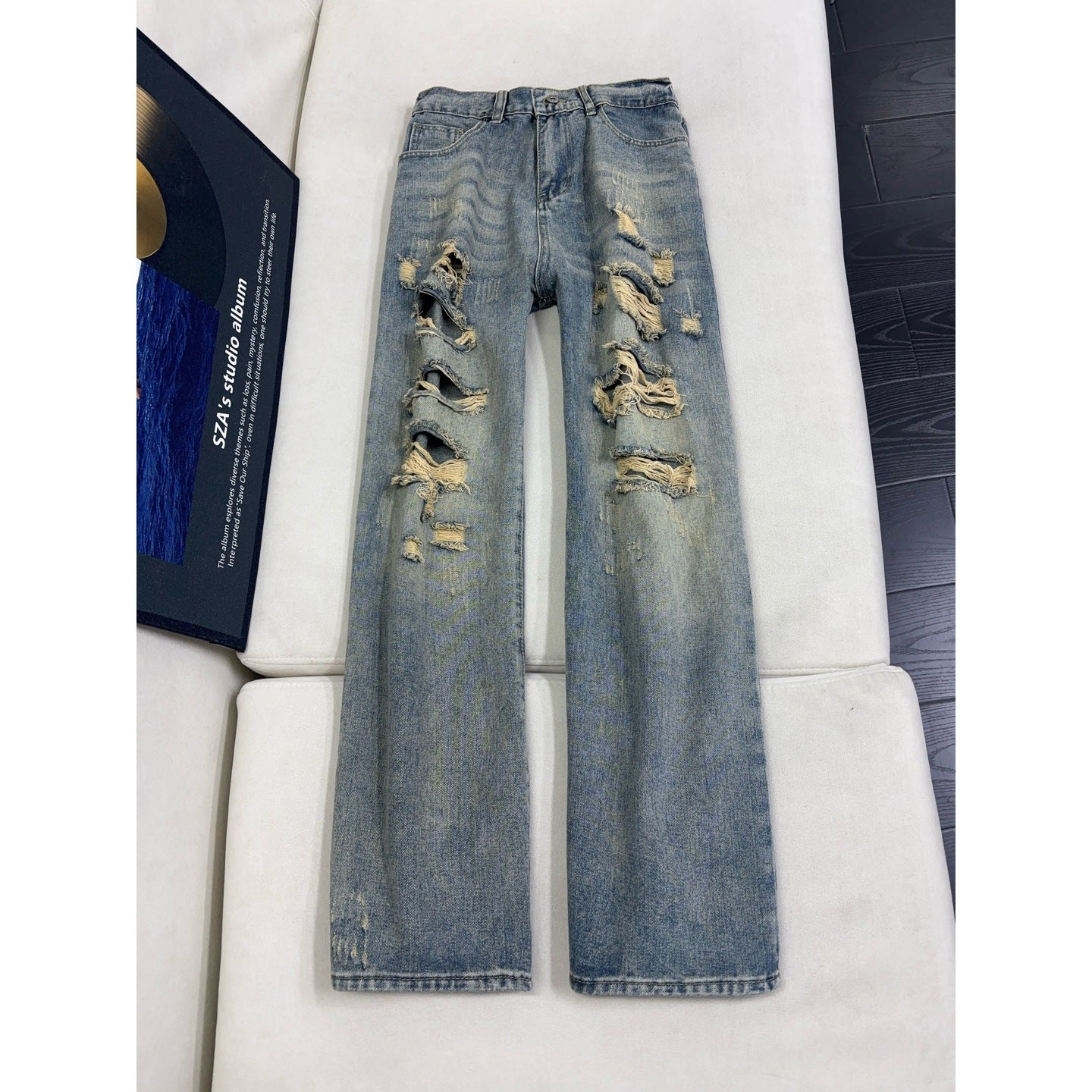 Jeans Men's Straight Leg Slim Fit Slightly Pants Trendy