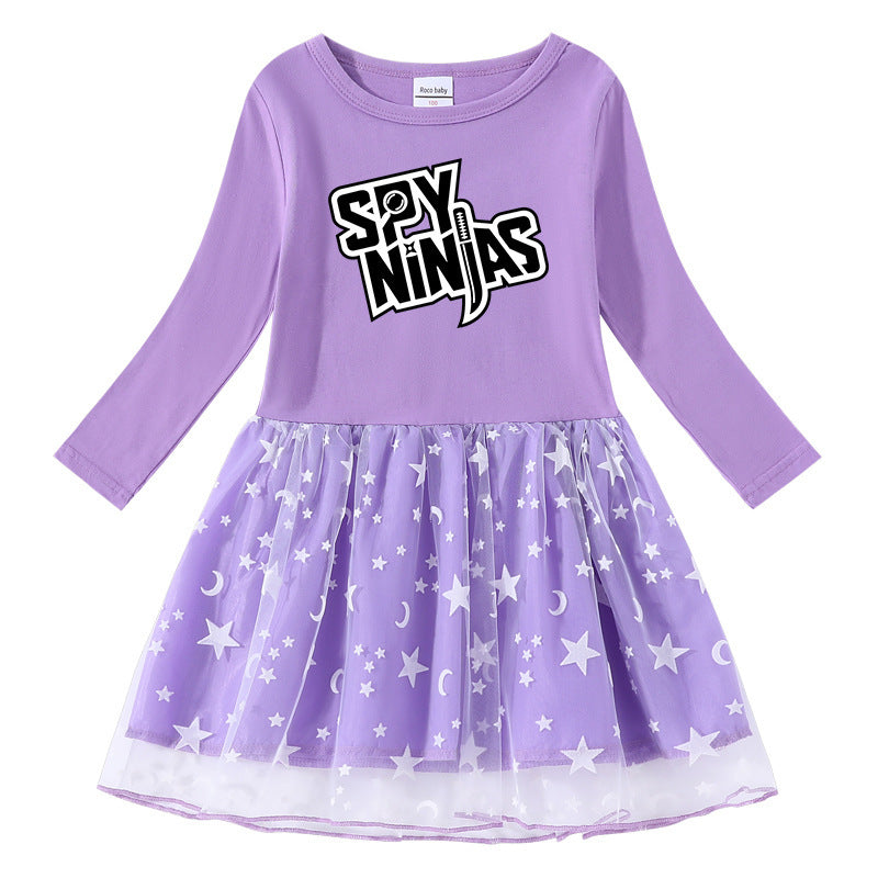 Girls' dress with cotton print