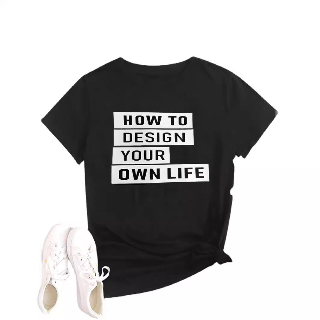 Fashion Women's Printed Round Neck Pullover T-Shirt