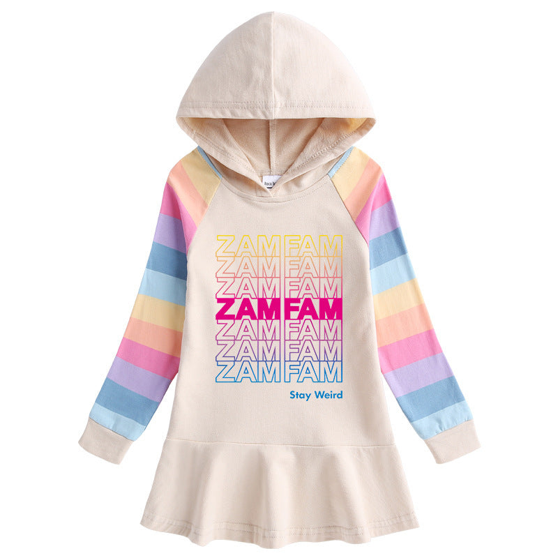 Cartoon Rainbow Girls' Dress for Children