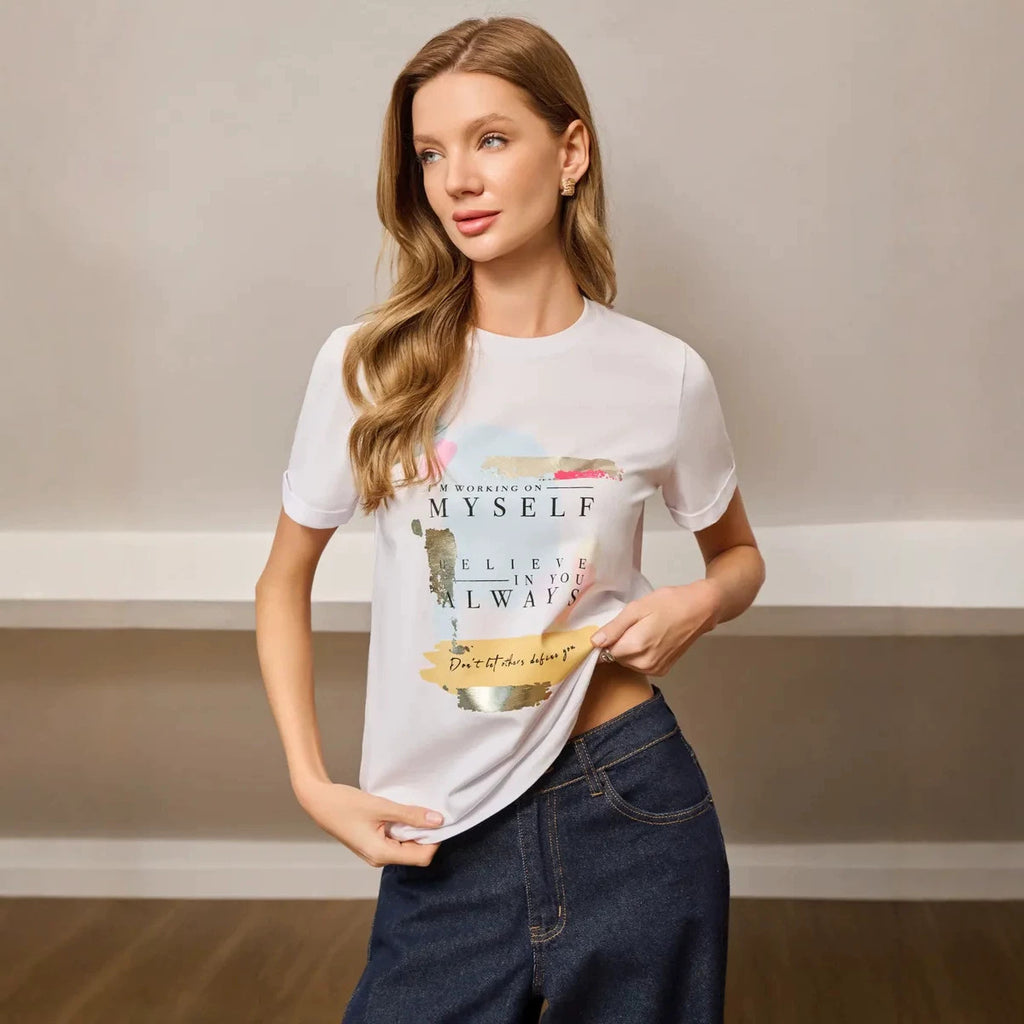 Letter short sleeved T-shirt