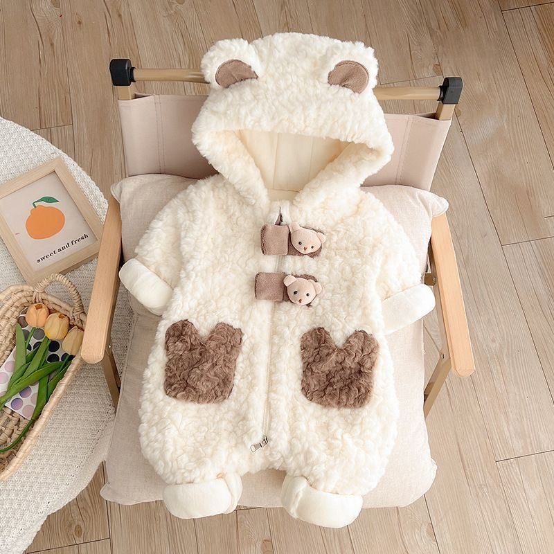 Onesie Winter Newborn Baby Boy Girl Cute Cartoon Thick ter Outwear Coat