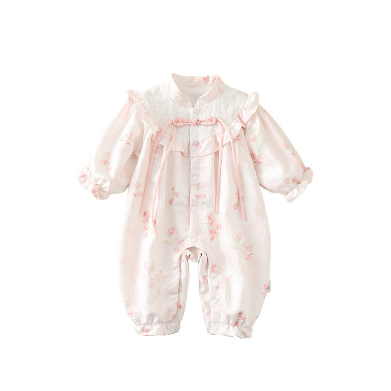 Baby Clothes Double-Layer Outerwear Sweet Full Moon First Birthday Girl Baby Cute Princess Bodysuit