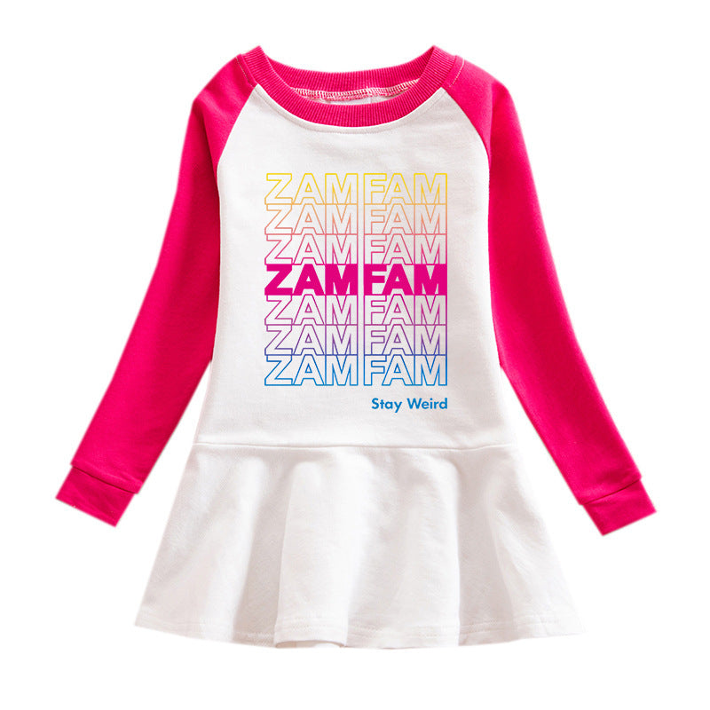 Cartoon hoodie girl dress