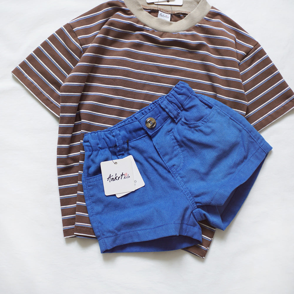 Children's Klein Blue Corduroy Shorts for Girls